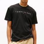 T Shirt Tommy Jeans noir avec logo brodé