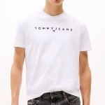 T Shirt Tommy Jeans blanc avec logo brodé