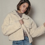 Veste blouson femme Freeman T Porter Merine en sherpa écru