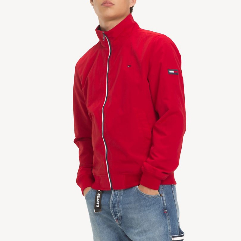 veste Tommy Hilfiger Jeans homme rouge type blouson léger