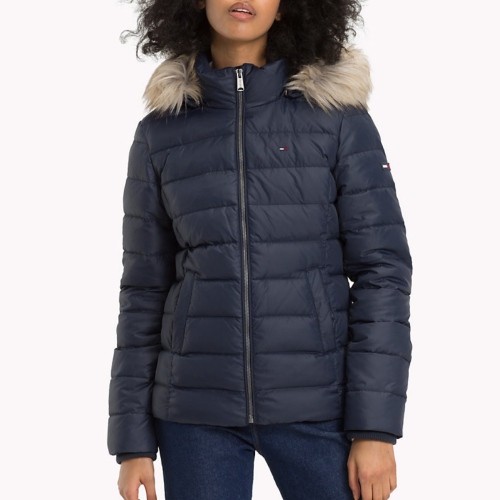 Doudoune en duvet plumes Tommy Hilfiger femme bleu marine